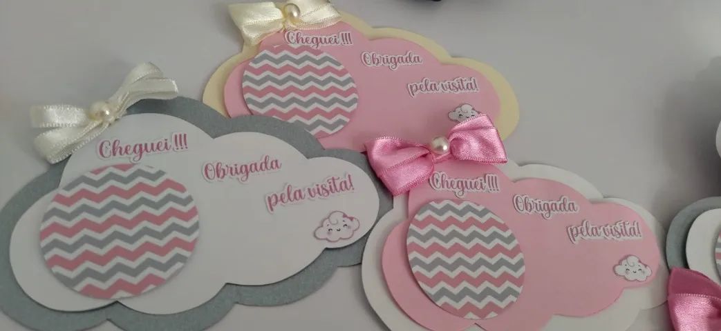 Personalizado Infantil - Lembrança Maternidade - Tema Nuvem Menina - Foto 3