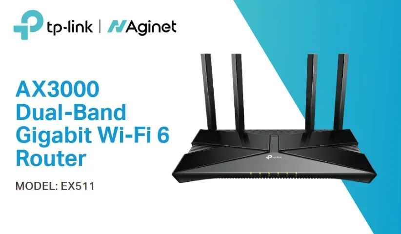 TP-Link EX511 AX3000 Mesh Dual-Band Gigabit Wi-Fi 6 Router64341172978561122