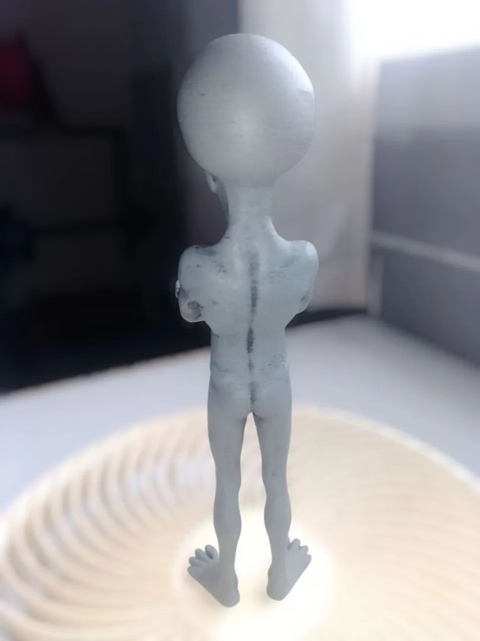 Figura Decorativa Alien Cinza Impresso em 3D - Foto 4