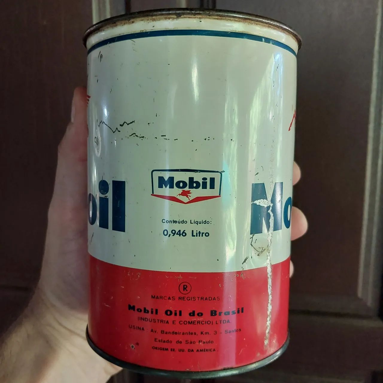 Antiga lata de óleo Mobiloil - Foto 2