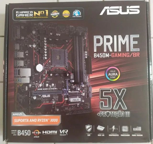 Placa Mãe Asus Prime B450M-Gaming/br DDR4 Socket AM4 Chipset AMD B450