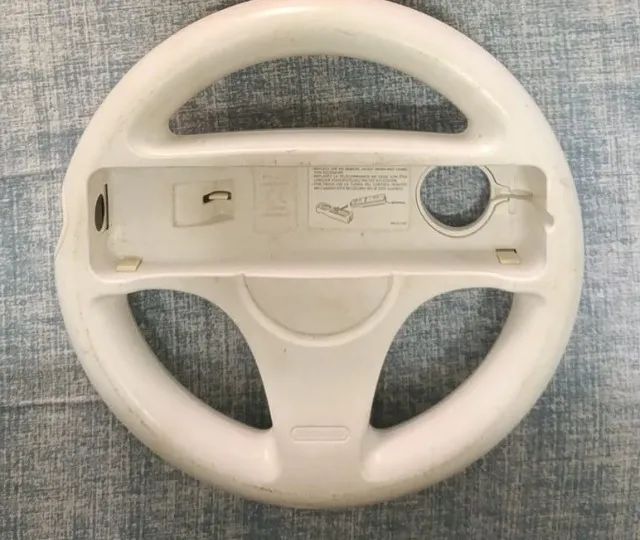 Volante Com Suporte Para Nintendo Wii E Wii U Branco (Original)