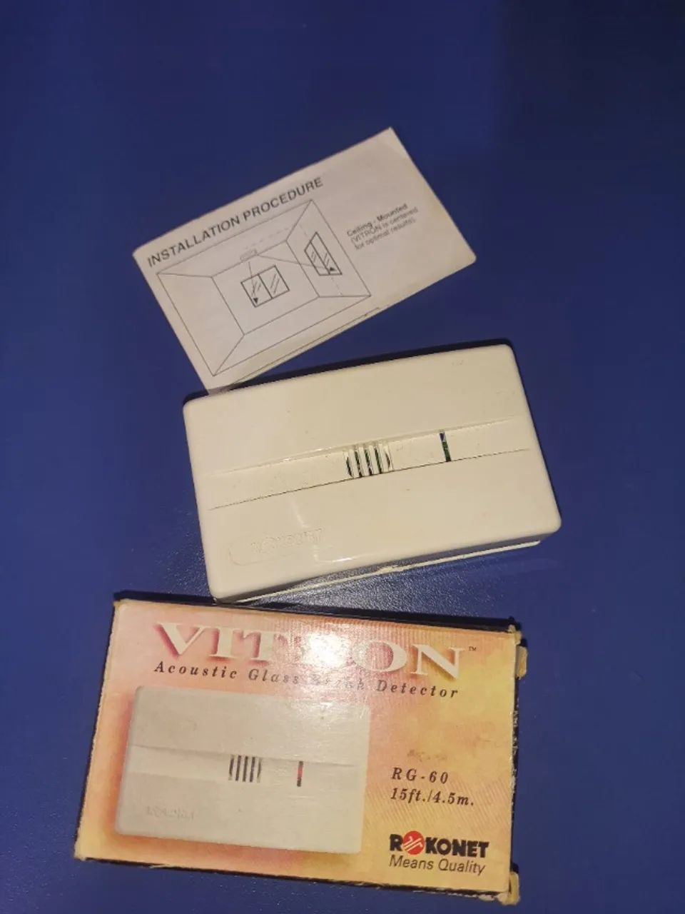 Rokonet Vitron Alarme Detector De Quebra De Vidro 9m (30') Com Fio, Usado