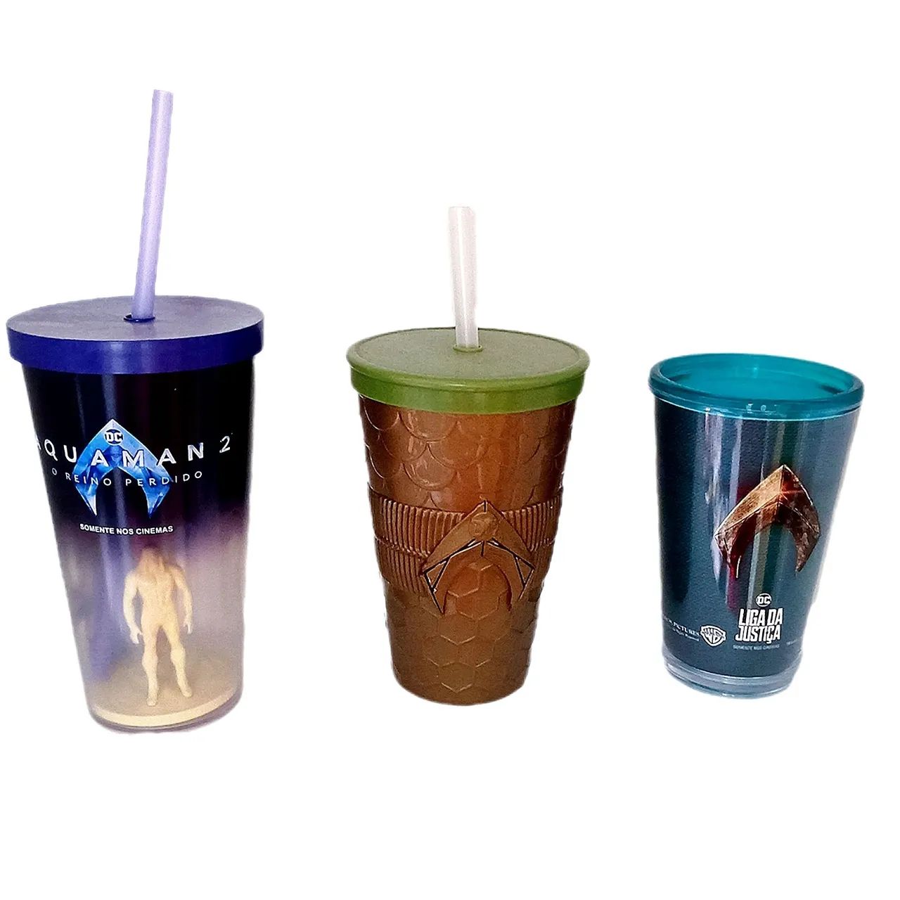 kit trio copos aquaman filme dc comics cinemark liga da justiça atlântida nerd geek
