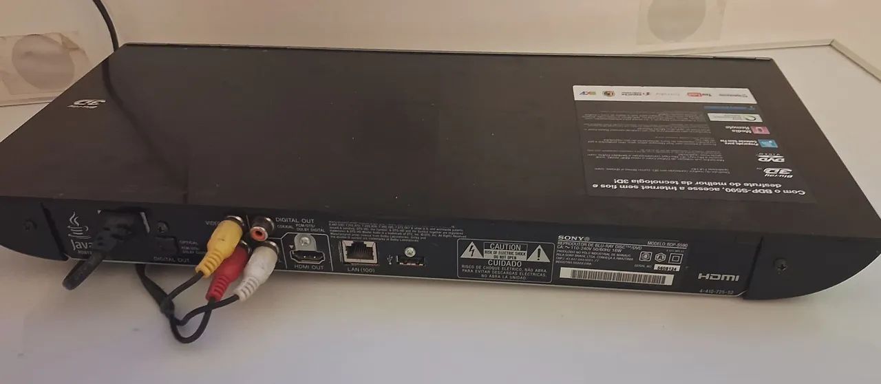 Blu-ray 3D Sony BDP-5590 com controle remoto. Usado em ótimo estado de conservação.  - Foto 5