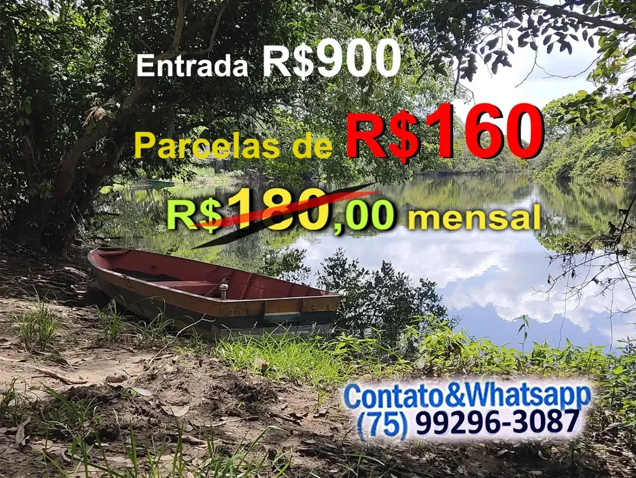 Terreno à Venda - R$800 + Parcelas A partir de R$160, Acesso ao Rio - 1.000m2