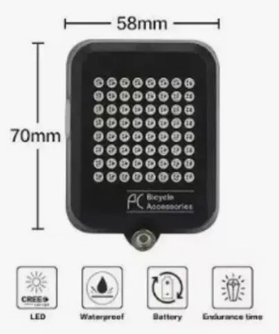 Lanterna Led Bike Inteligente Seta E Laser Traseiro - Foto 5