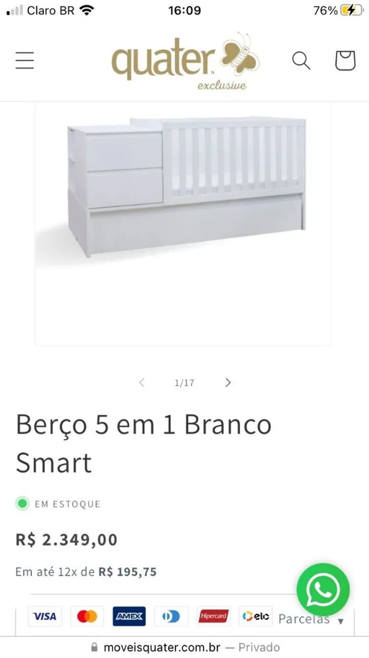 Berço smart 5 em 1 Quater - Foto 2