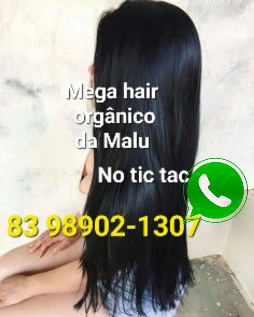 Mega Hair orgânico no tic tac Preto liso ondulado 150 gramas 70cm Entrega gratuita em JP