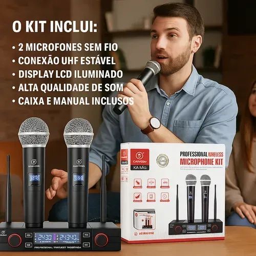 Microfone sem Fio | Kit com 2 microfones - Foto 2