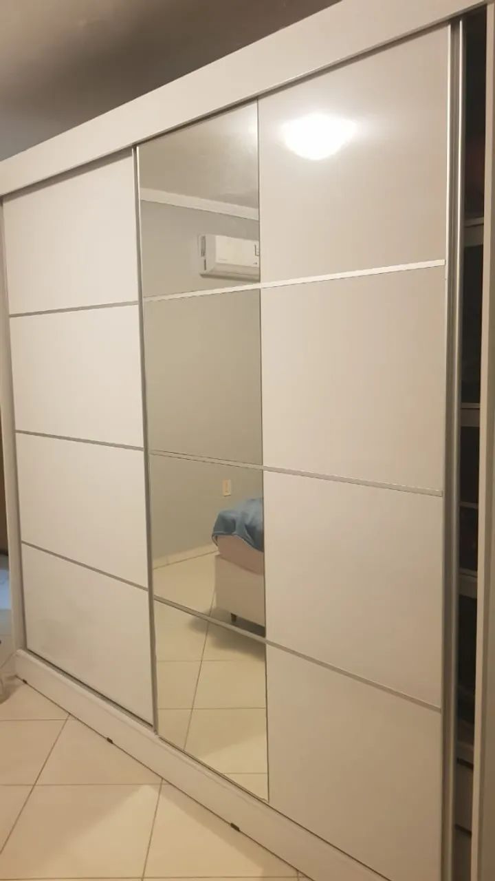 Torro Roupeiro branco 2 portas correr - com espelhos