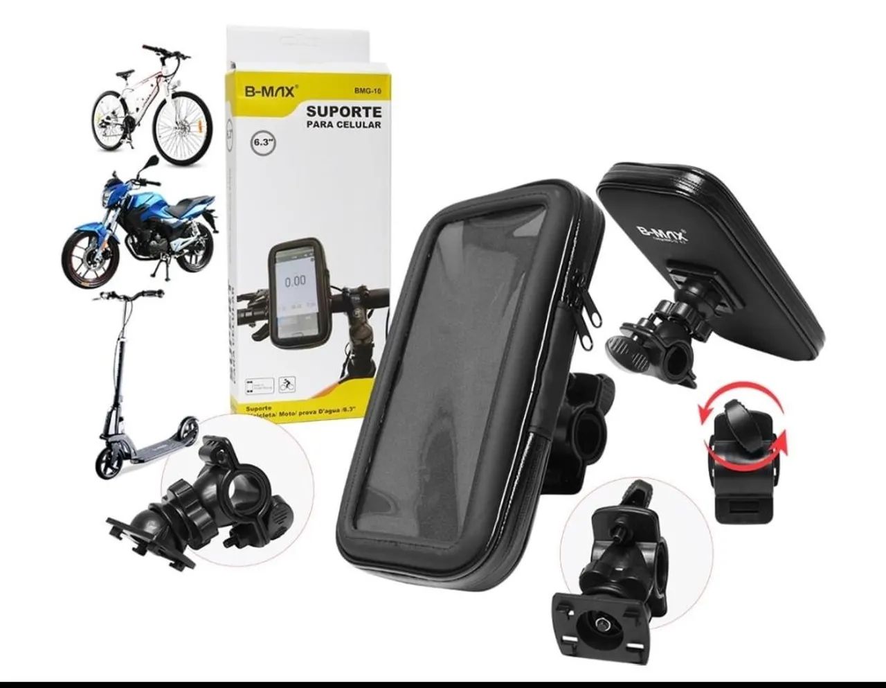 Suporte a praça d'água celular moto guidão  - Foto 2