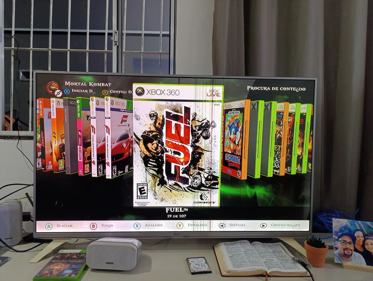 Xbox 360 com HD externo e controle - Foto 6