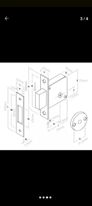Fechadura tetra com trava dupla para portas de madeira alta qualidade  - Foto 4