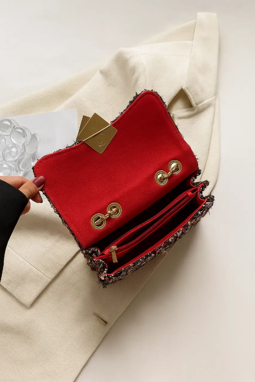 Bolsa Tweed com Alça de Corrente | Nunca usada - Foto 3