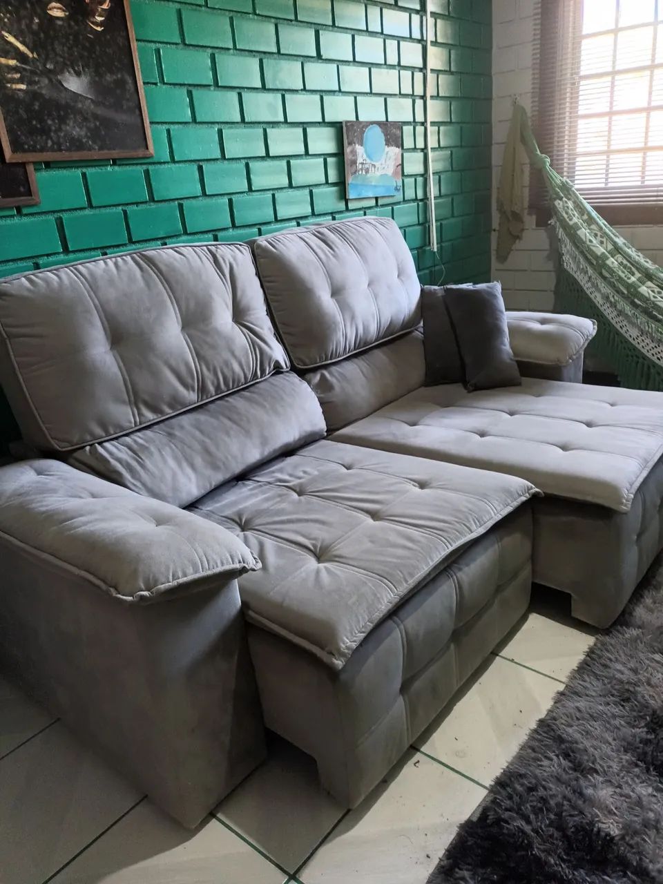 Sofá com Chase, Recliñável e Rodinhas ! - Foto 2