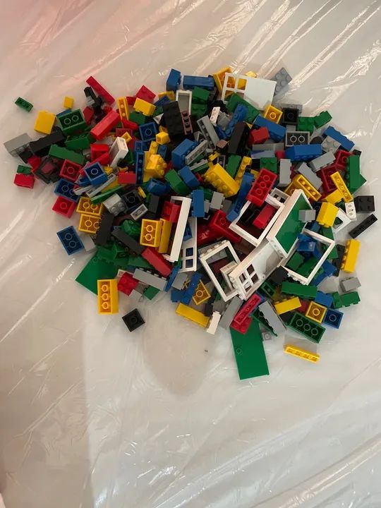 422 peças avulsas tipo lego + placa de construção 