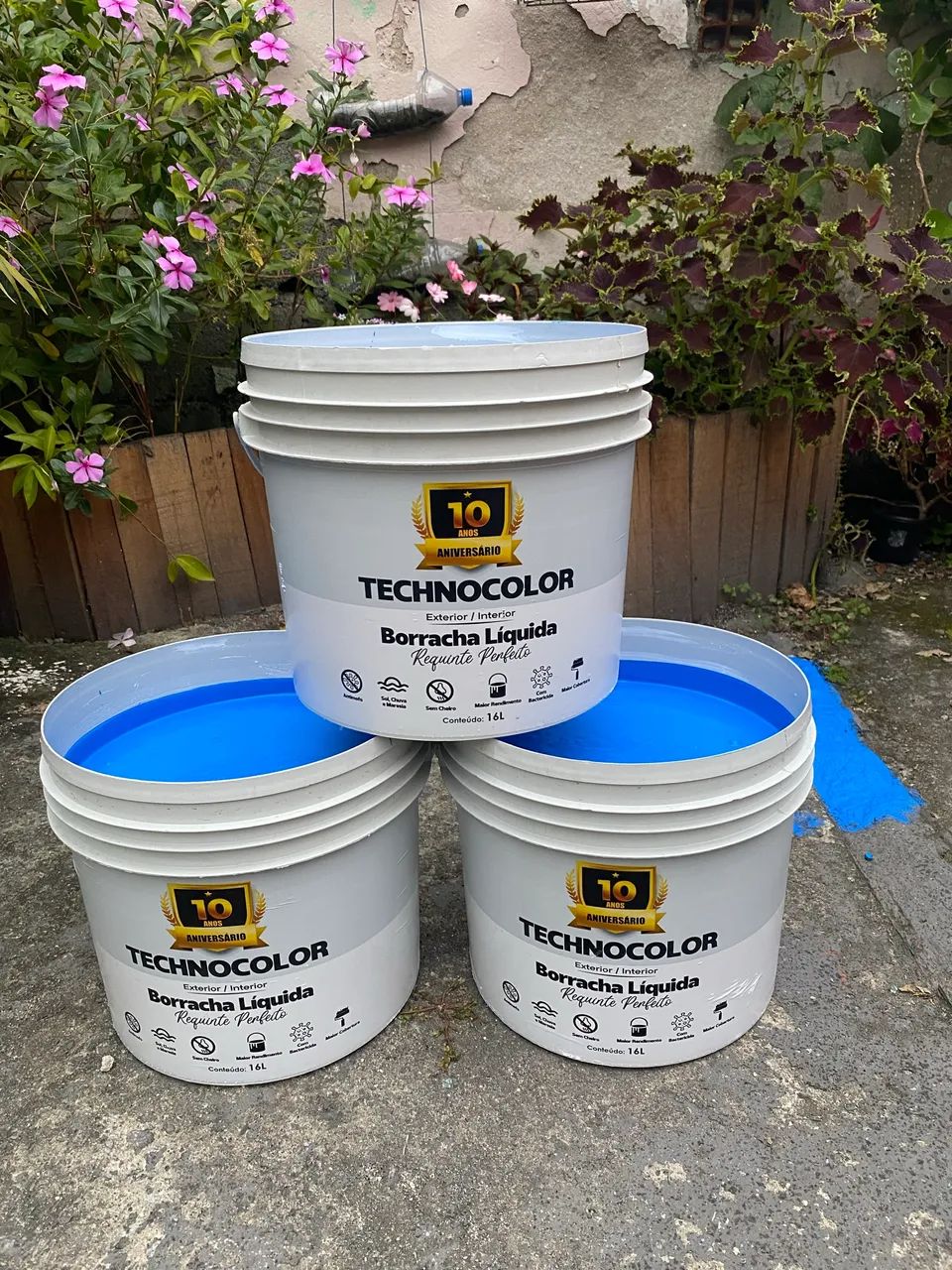 Tintas emborrachada premium impermeável balde contém 16 litros  - Foto 2
