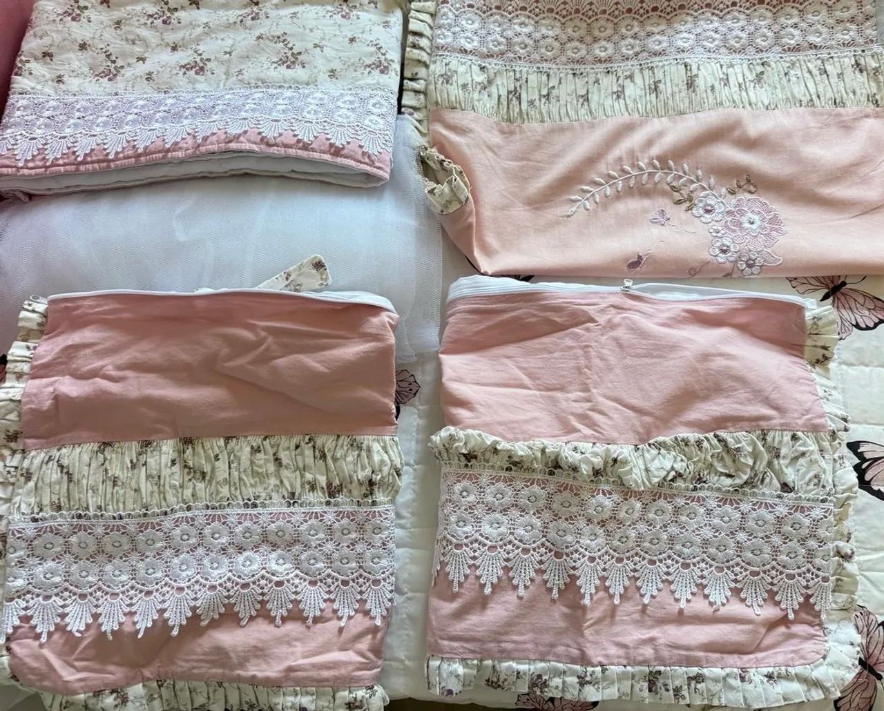 Enxoval de Berço Completo - Floral e Renda