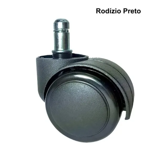 Rodízios Pretos para Cadeira Resistentes Duráveis Instalação Fácil Modelo 87704