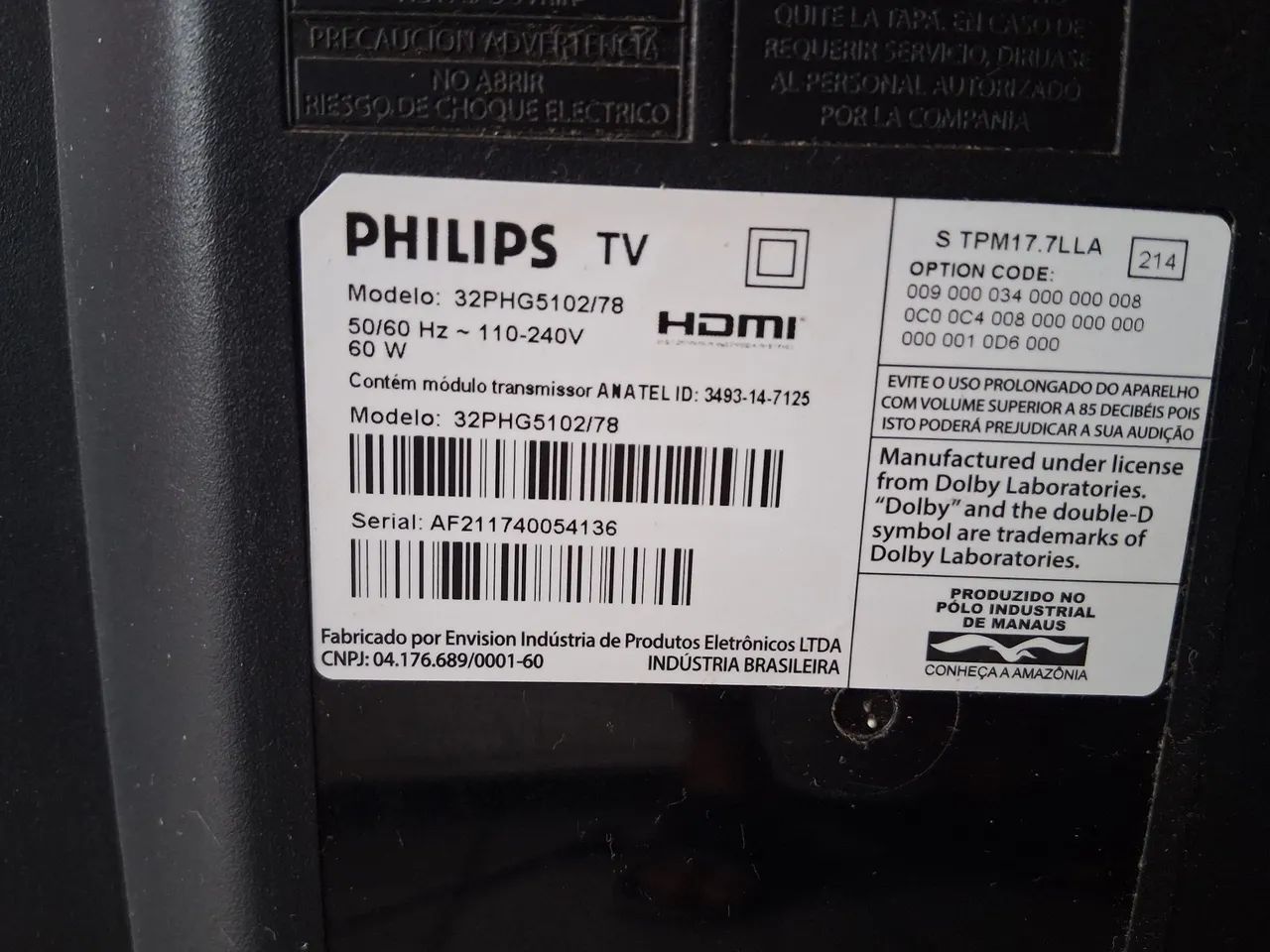 Philips 32 inch TV with defect64310977170818121