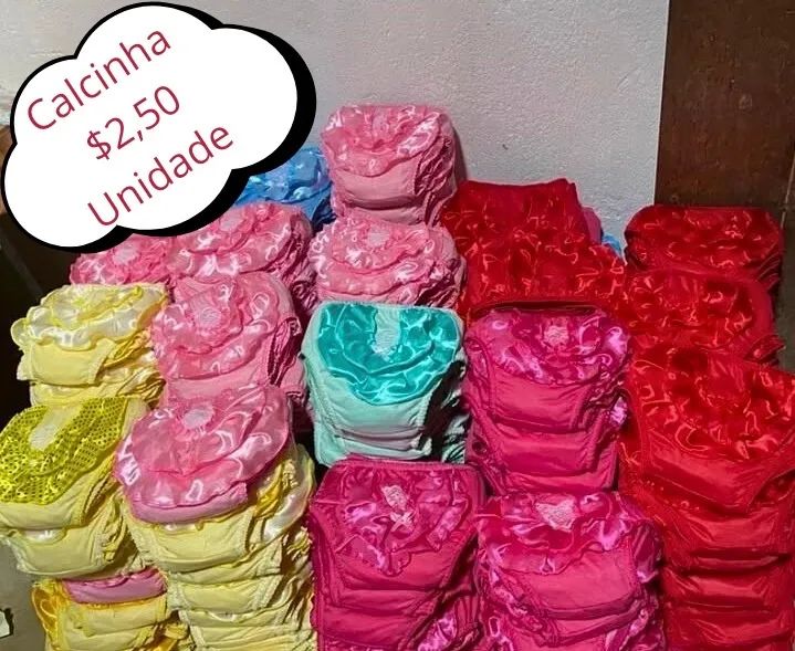 Roupa íntima infantil.  Somente a partir de 10 unidades. 
