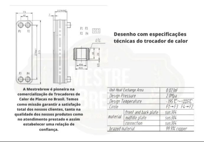 Chiller 50 placas inox longo resfriador para cerveja artesanal - Foto 4