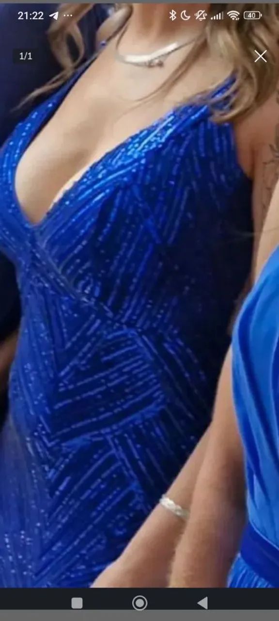 Vestido longo azul lindo  - Foto 2