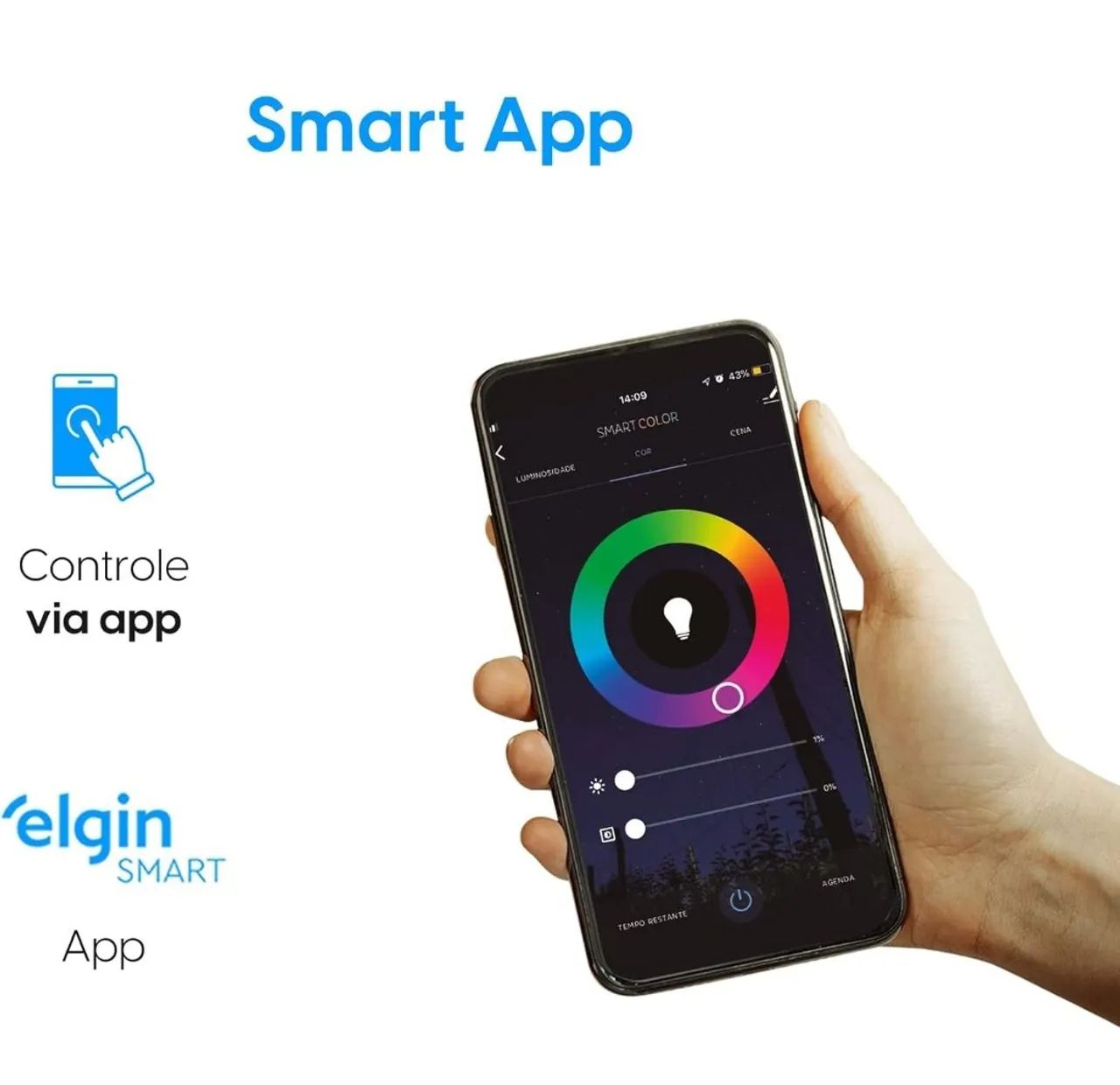Lâmpada LED Inteligente Elgin Smart - Wi-Fi - RGB - 10W - Foto 4