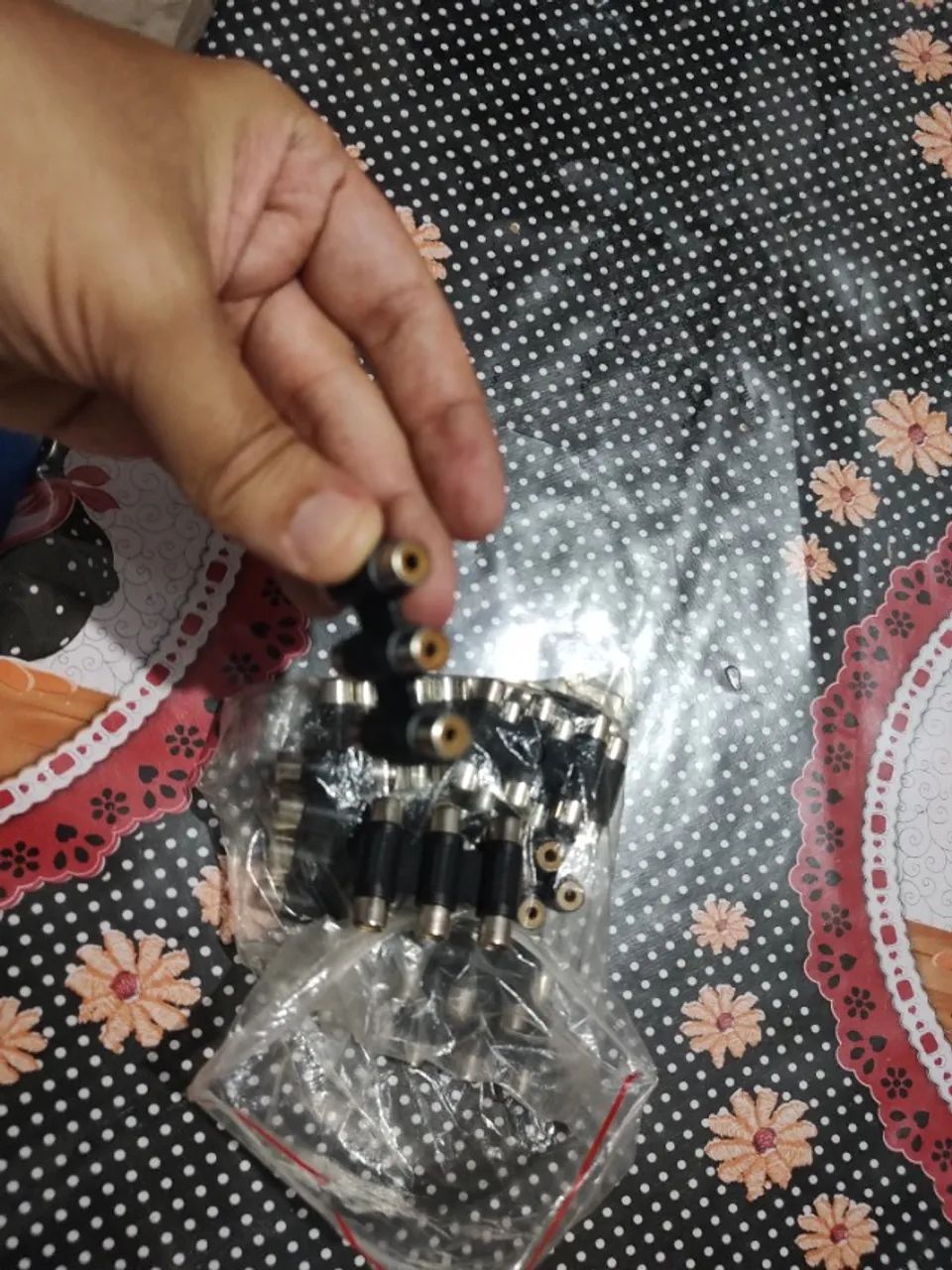 emenda tripla rca Conector Adaptador Av Cabo Áudio E Vídeo - Foto 2