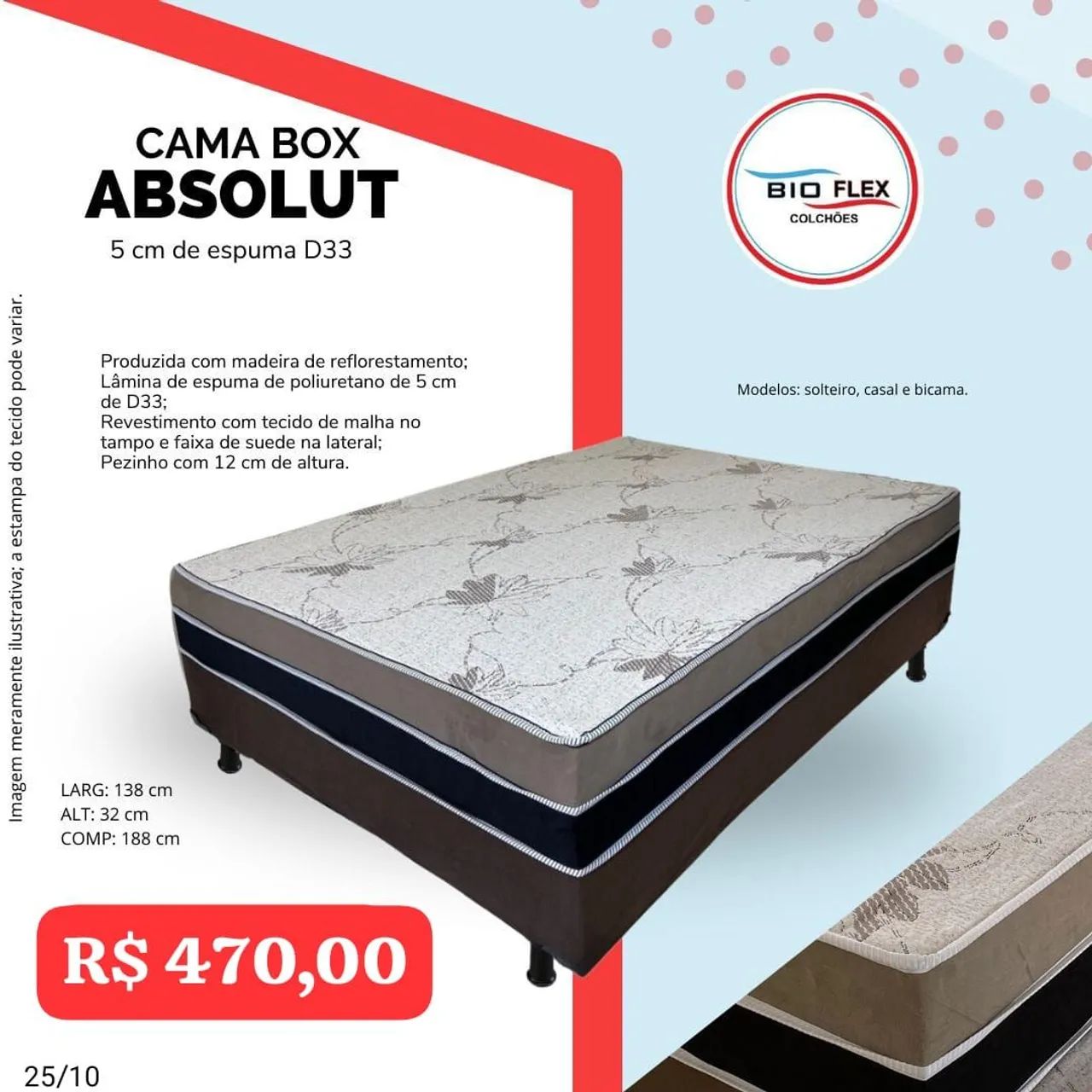 Cama Box Absolut D33 - 5 cm de espuma
