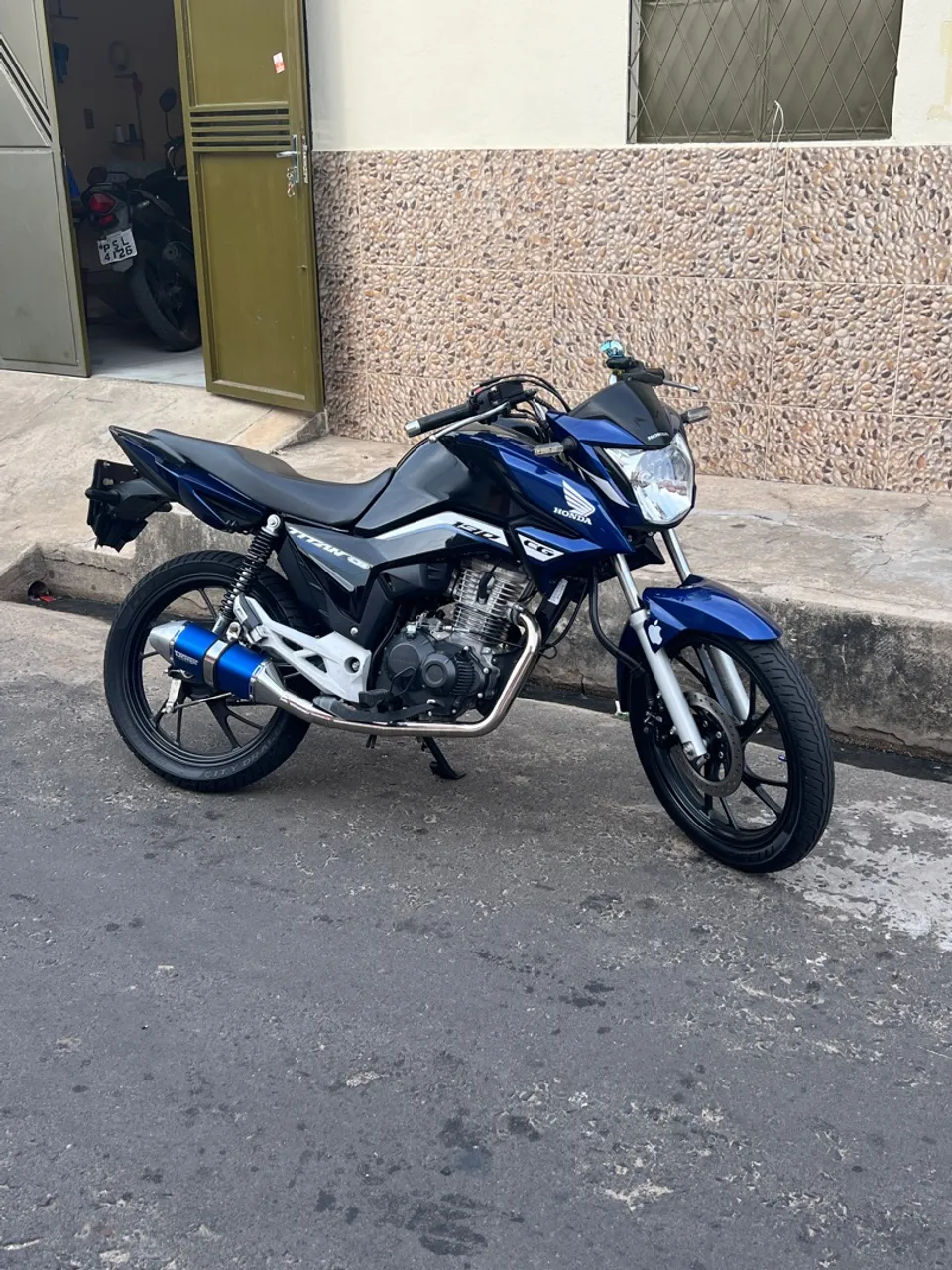 Escapamento dore retro azul para 160,150,125 pouco tempo de uso