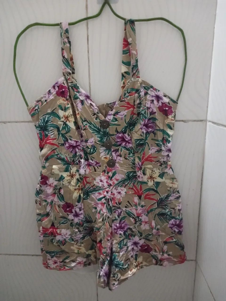 Macaquinho Floral Curto Feminino M