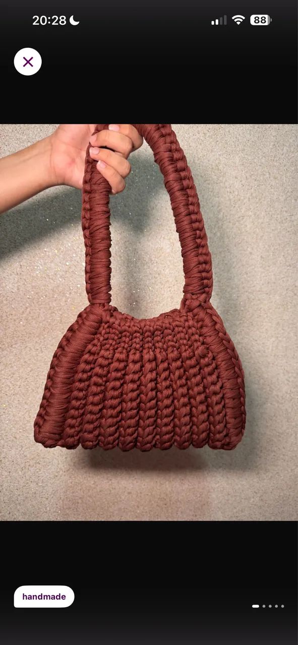 Bolsa croche marrom 