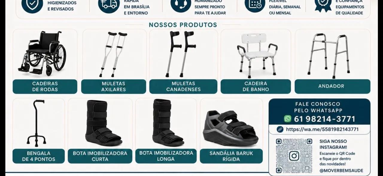 Aluguel de cadeira de rodas, cadeira de banho, muletas! Entrega rápida, fácil locação!! - Foto 6