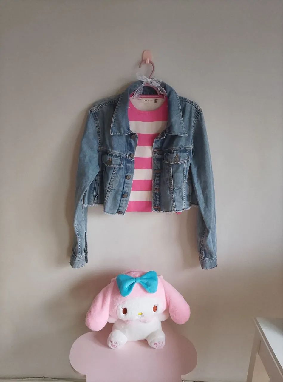 Jaqueta Jeans Rosa Chá  - Foto 4