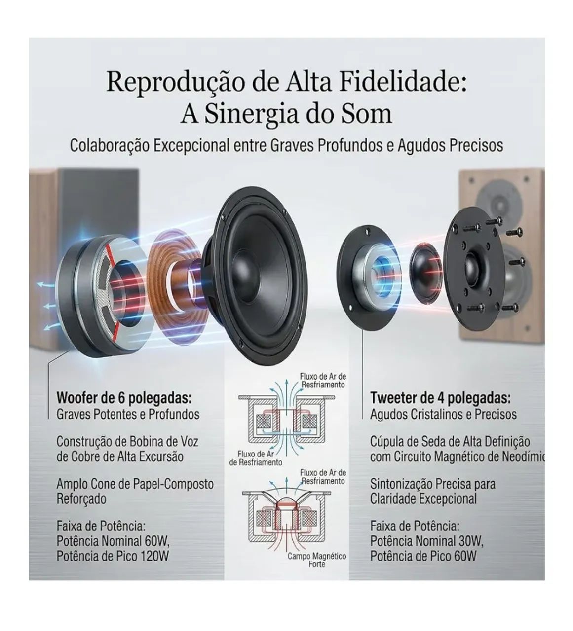 Par de Caixas BOOKSHELF passivas - Foto 3