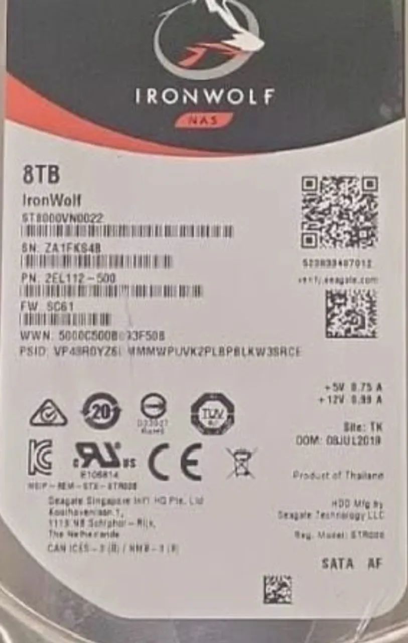 HD 8tb NAS estado de zero