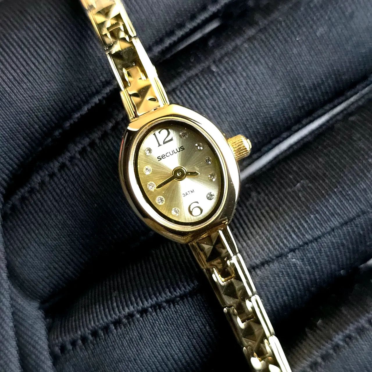 Relógio Seculus Micro Dourado 14mm 44029LPSVDB1 - Foto 5