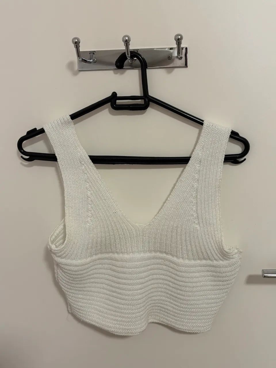 Cropped de crochet branco  - Foto 2
