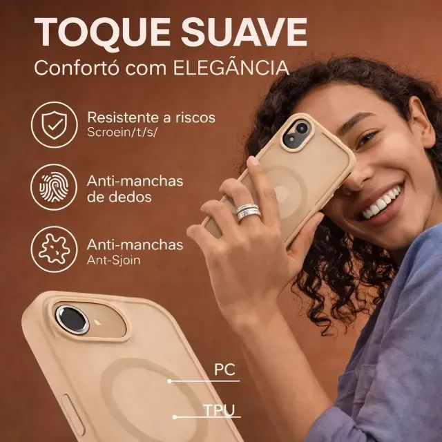 CAPA MAGNÉTICA MAGSAFE PREMIUM PARA IPHONE + PROTETOR DE CÂMERA - Foto 3