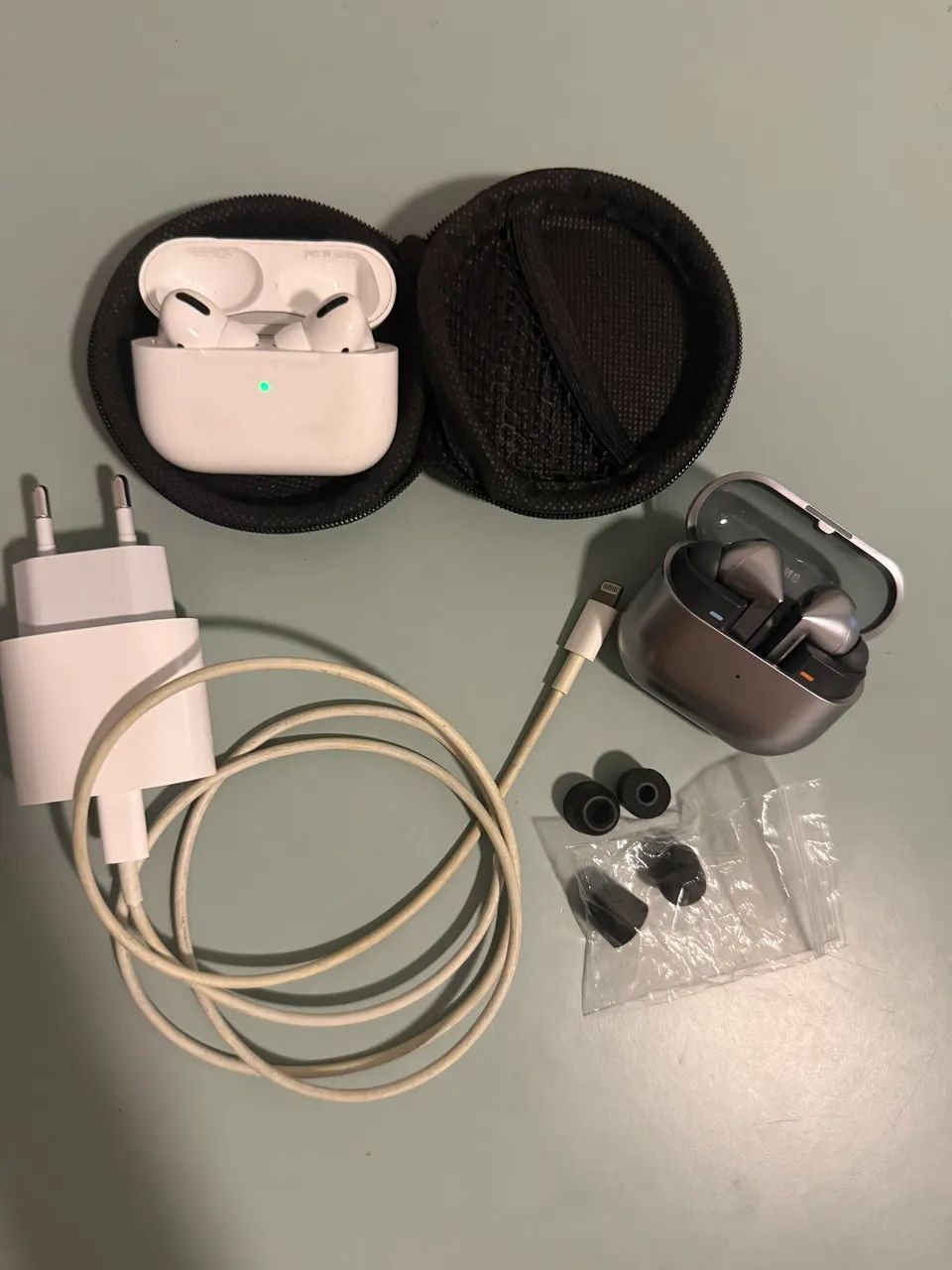 AirPods Pro 1ª Geração + Galaxy Buds + Headphone Bluetooth Azul com Case - Foto 4