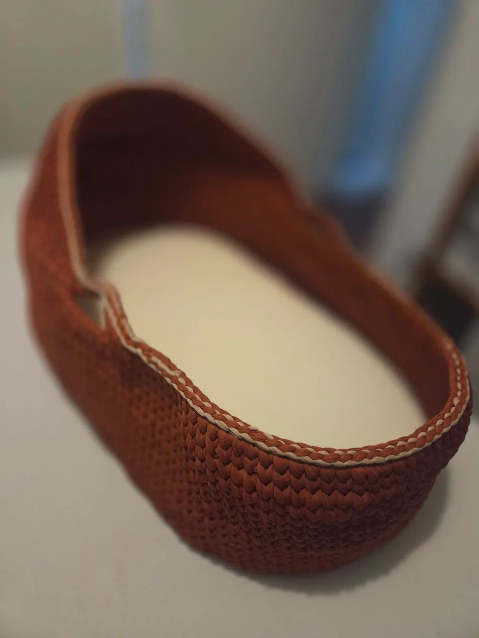 Berço Moisés em croché + suporte de madeira  - Foto 3