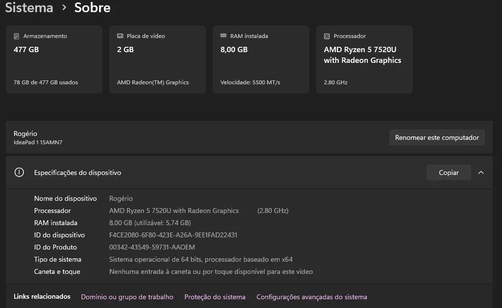 Notebook Lenovo Ideadpad AMD RYZEN  - Foto 4
