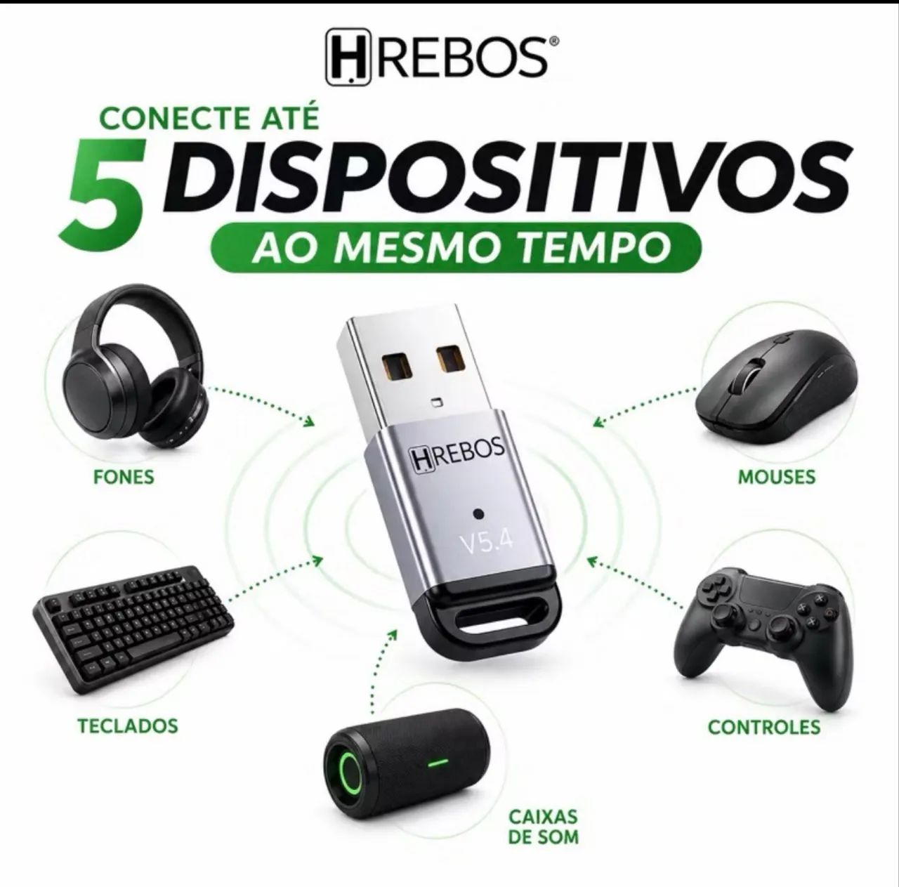 Adaptador Bluetooth USB 5.4 para PC Notebook Controle PS4 Fone Mouse Teclado - Foto 2