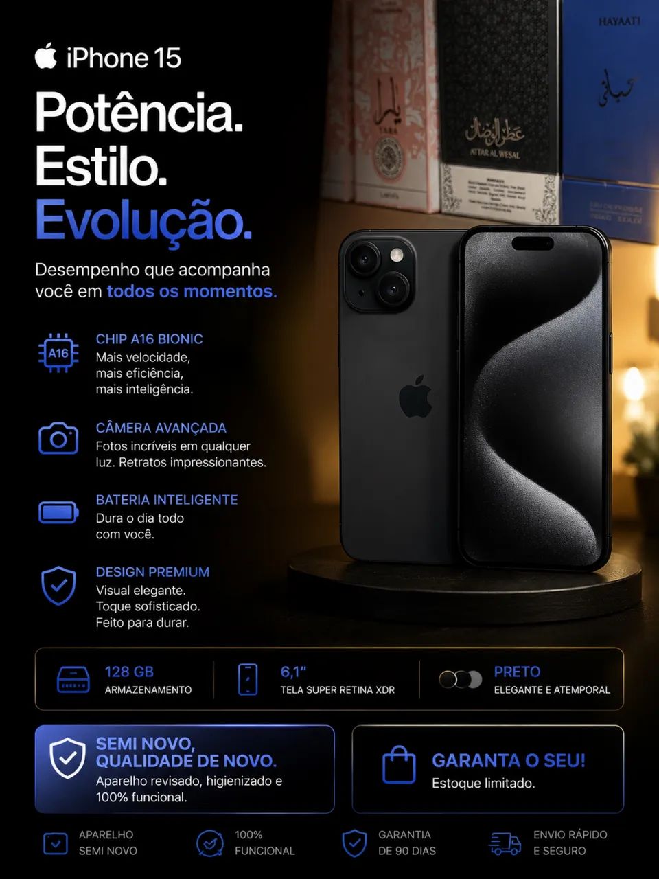 iPhone 15 128 gigas preto - Foto 4