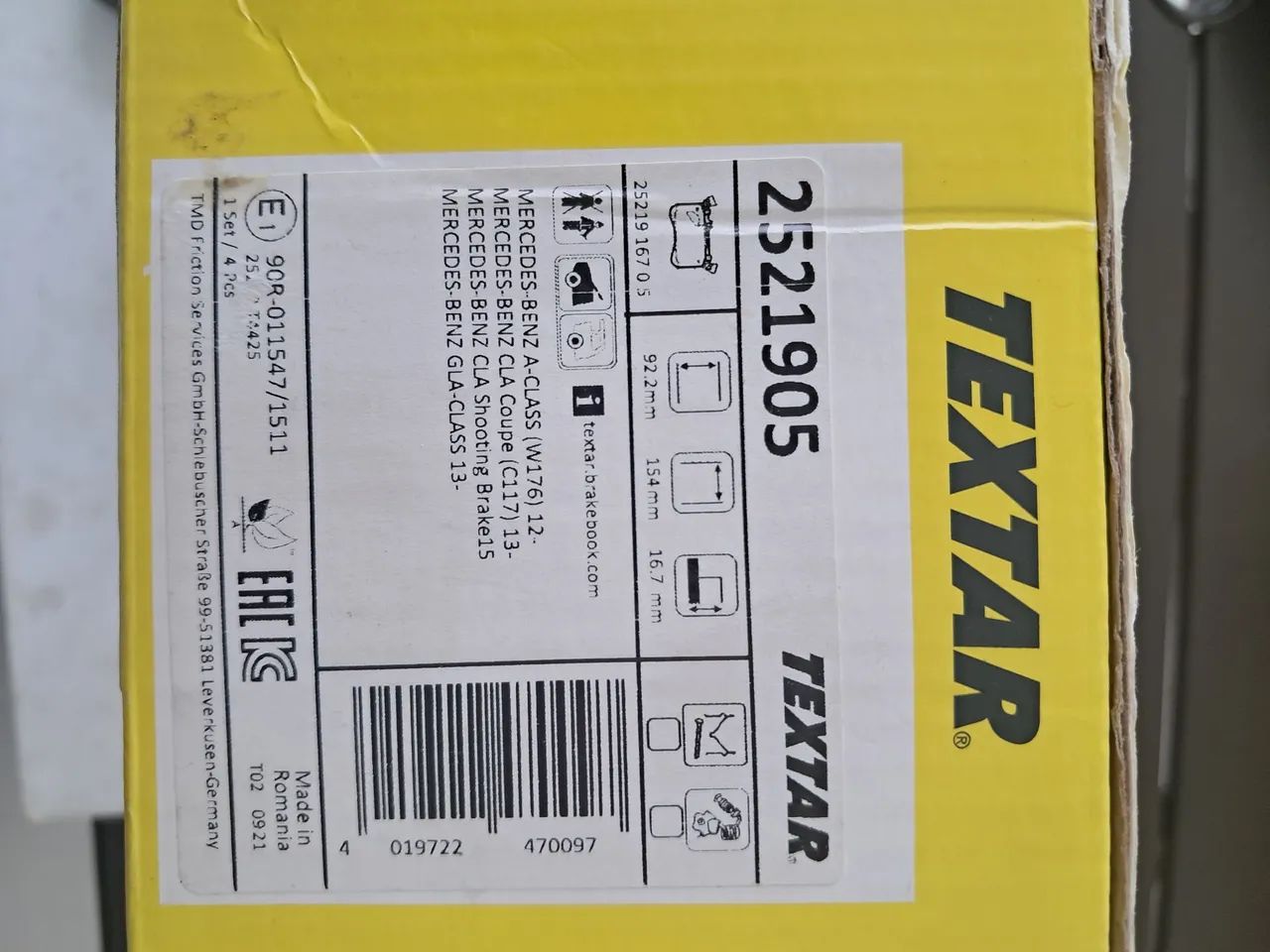 Pastilha Freio Textar Mercedes AMG - Foto 3