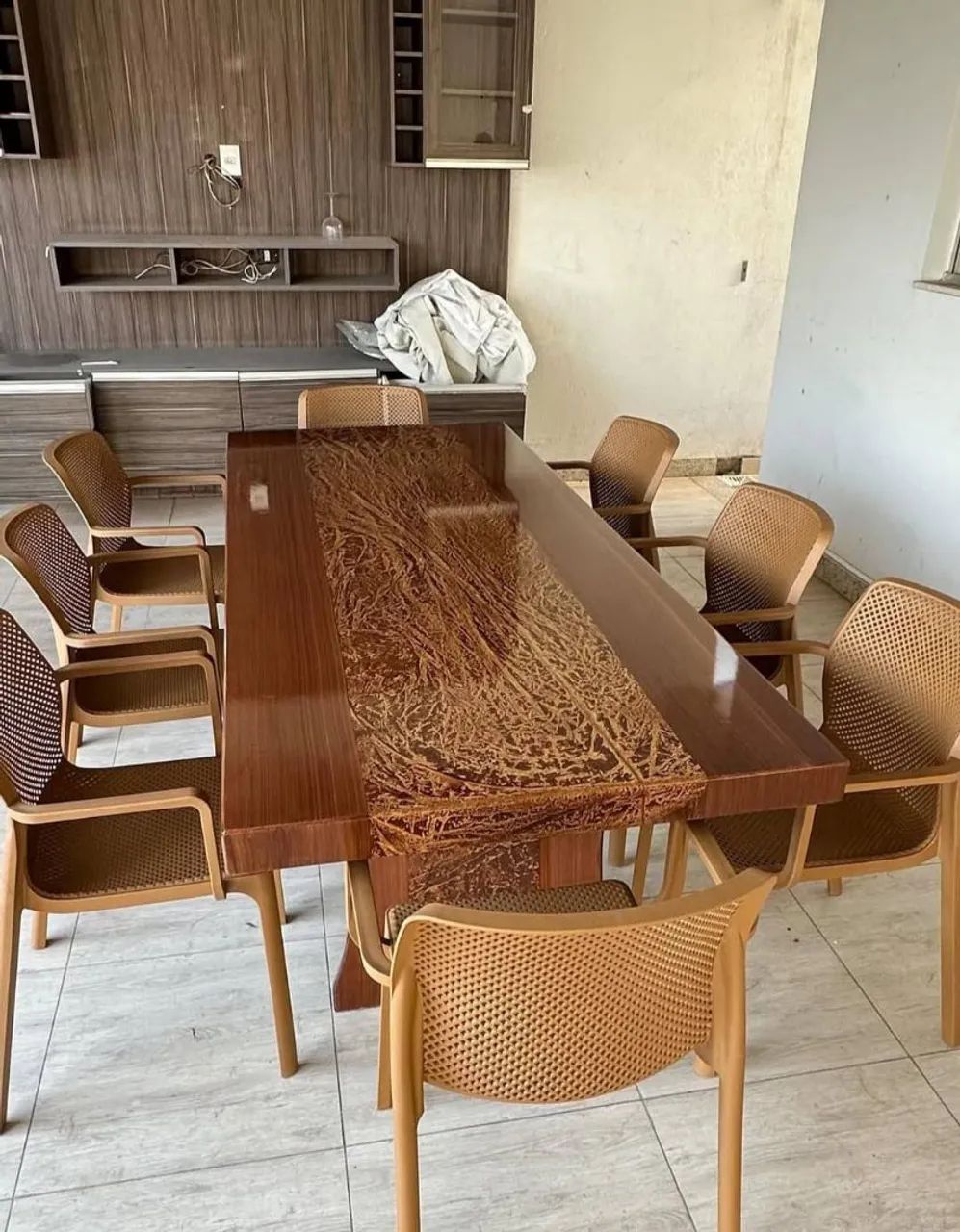 Mesa pedra de ardósia pintada  - Foto 2