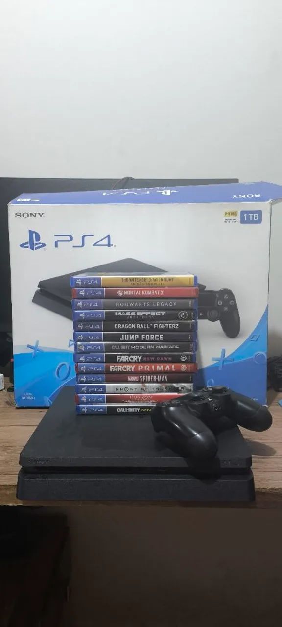 PS4 COM CONTROLE E 13 JOGOS 