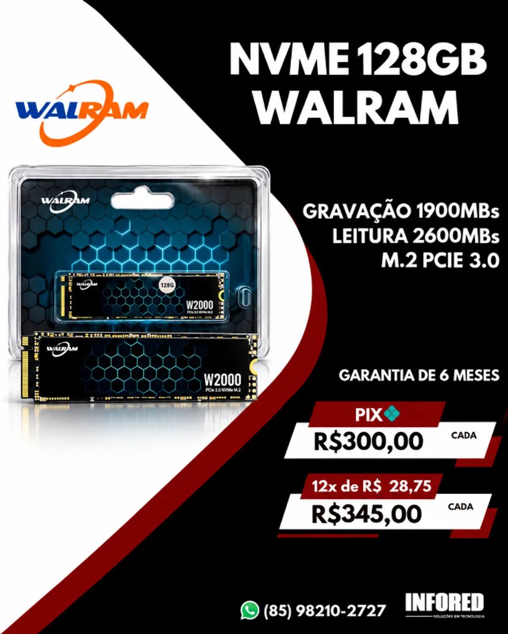 SSD NVMe Walram 128GB W2000 